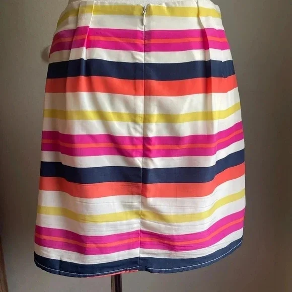 Annabella women’s size small striped skirt with pockets lined polyester nwot - Picture 5 of 10